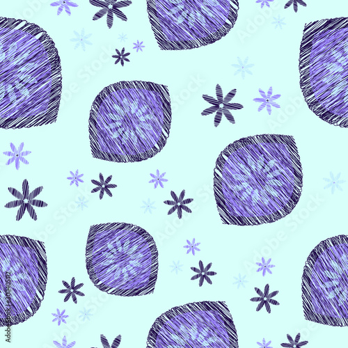Seamless abstract floral elements soft pastel pattern repeat decorative artistic endless background