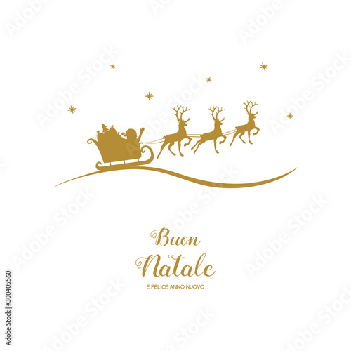 Buon Natale e Felice Anno Nuovo - italian Christmas wishes. Vector © Karolina Madej