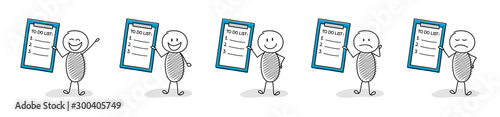 Hand drawn stickmen with to do list and copyspace. Vector