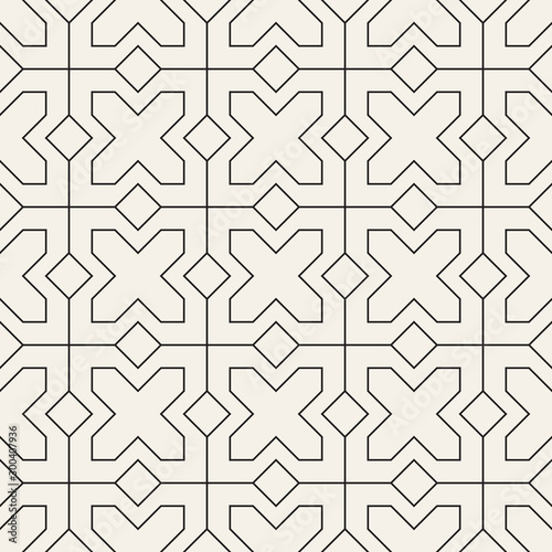 Vector seamless geometric pattern. Contemporary tiles. Polygonal linear grid.