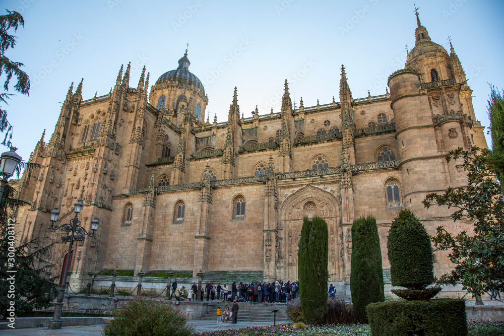 Salamanca, Castilla Leon / Spain »; December 2017: Medieval giant cathedral of the city of Salamanca
