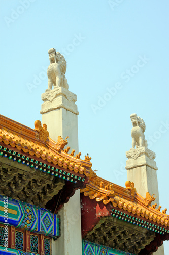 god beast roar looking up to heaven in Eastern Royal Tombs of the Qing Dynasty