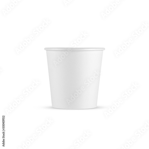 Plastic cup for take away food isolated on white background. Lunch box container Front view. Packaging template mockup collection.