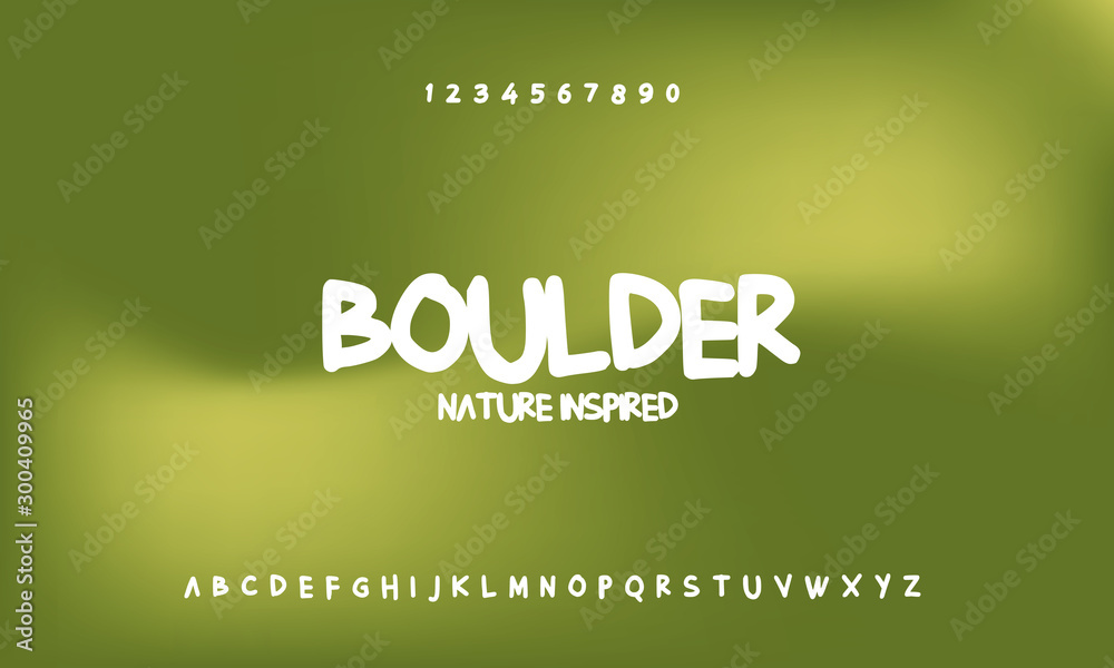Boulder handwritten alphabet vector sans serif font design Boulder handwritten alphabet vector sans serif font design