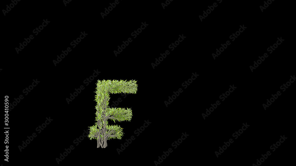 Growing Tree in a shape of a franc sign. 3D rendering. Growing Tree in a shape of a franc sign. 3D rendering.