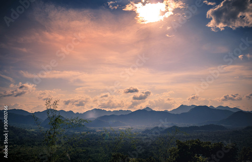 Mountain and twilight sky