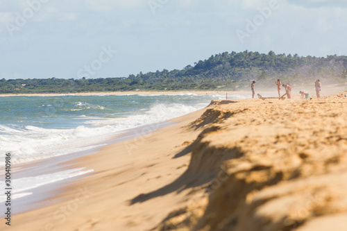 Windy tropical beach, Santa Cruz Cabrália, Porto Seguro, Bahia, Brazil photo