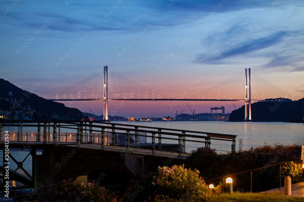 View of Megami Ohashi bridge from Nagasaki Seaside Park View of Megami Ohashi bridge from Nagasaki Seaside Park