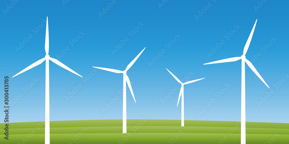 windmills on a field wind power energy concept vector illustration EPS10 windmills on a field wind power energy concept vector illustration EPS10