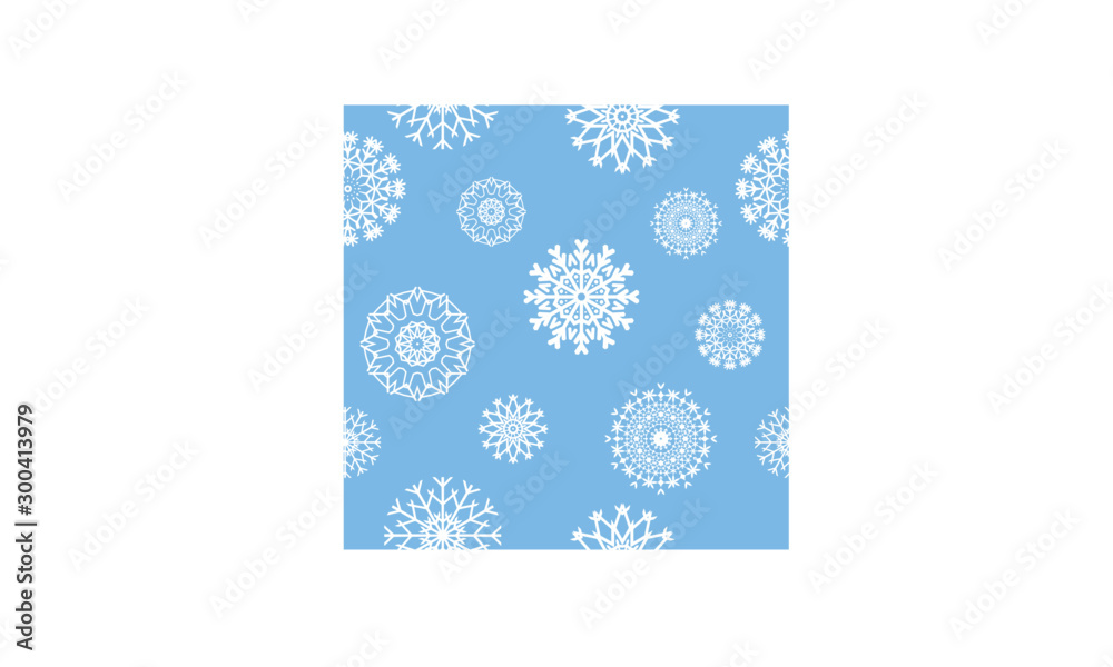 Fototapeta premium Vector snowflakes blue seamless pattern