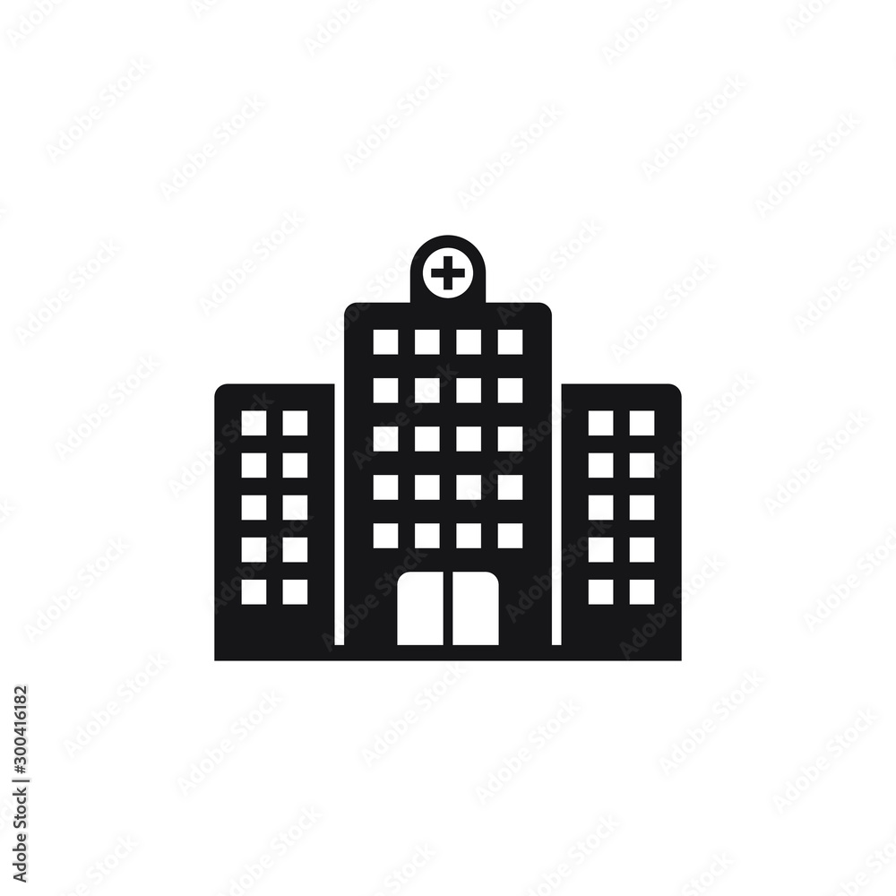 Hospital icon, Hospital building vector icon isolated