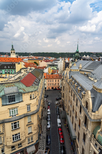 Architecture and landmark skyline of Prague in Czech Republic.