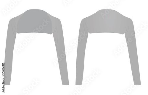 Woman grey bolero. vector illustration