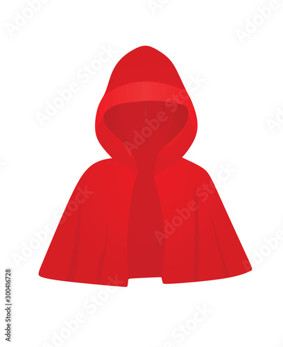 Red cloak mantle. vector illustration