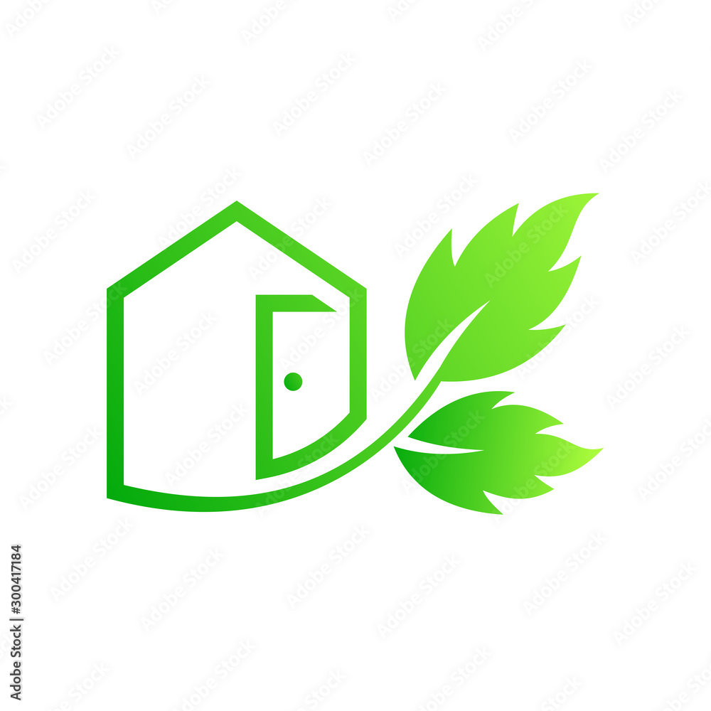 Tree house logo. Leaf icon for real estate property residence. Green house logo symbol vector design. Tree house logo. Leaf icon for real estate property residence. Green house logo symbol vector design.