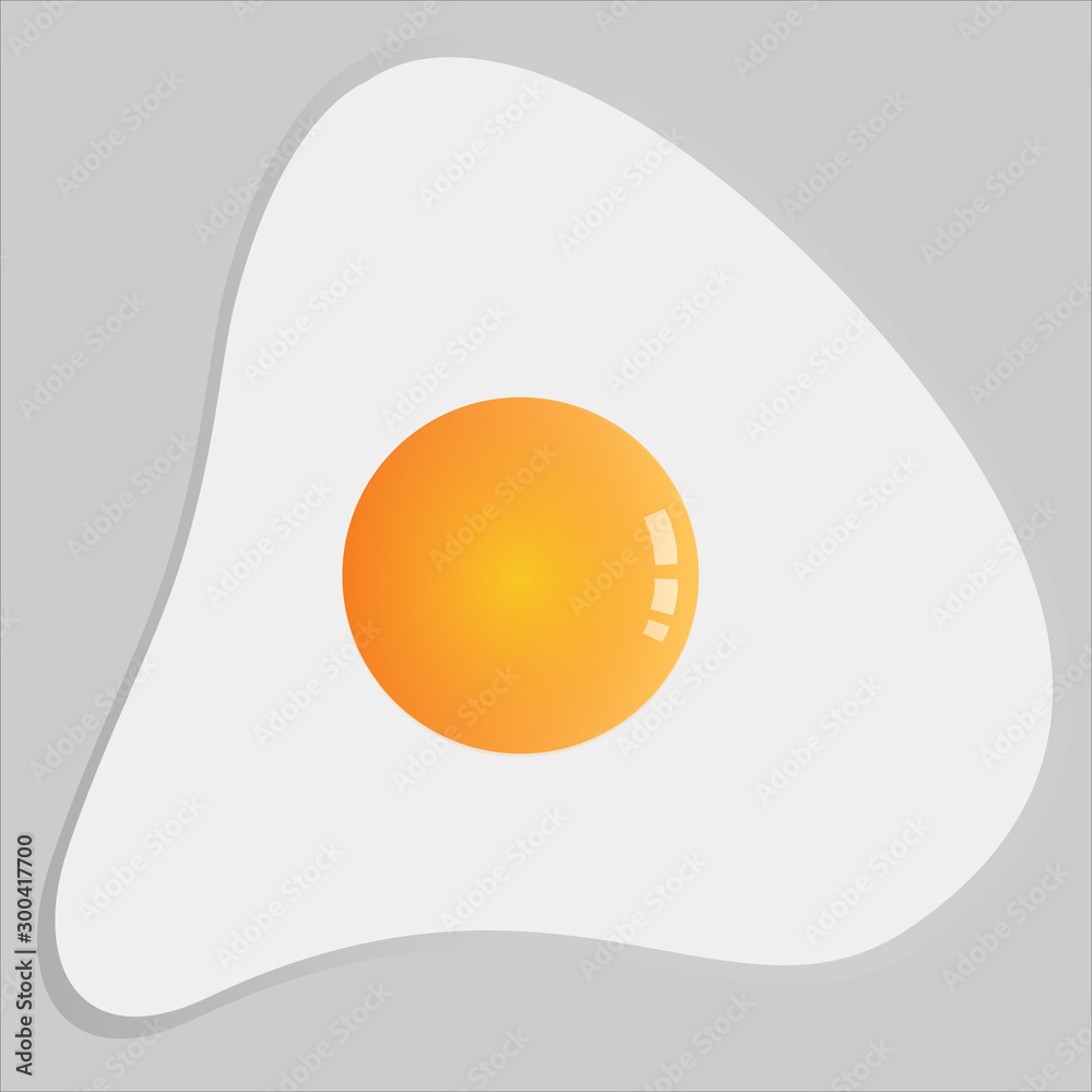 Vector illustration of single egg omelet. Realistic halftone and reflection. Element for design. Vector illustration of single egg omelet. Realistic halftone and reflection. Element for design.