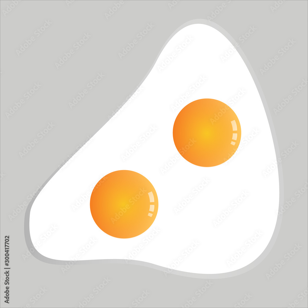 Vector illustration of two eggs omelet. Realistic halftone and reflection. Element for design. Vector illustration of two eggs omelet. Realistic halftone and reflection. Element for design.
