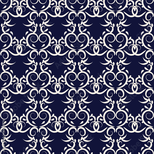 Seamless abstract classic vintage ornaments tracery pattern repeat endless retro wallpaper background
