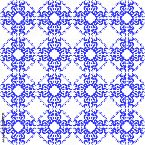 Seamless classic vintage decorative tiled tracery Iberian style pattern repeat endless wallpaper background