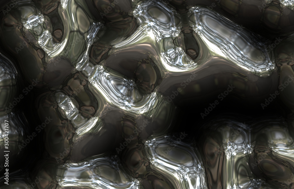 Plakat liquid abstract metal