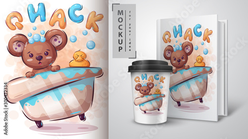 Bear and duck poster and merchandising