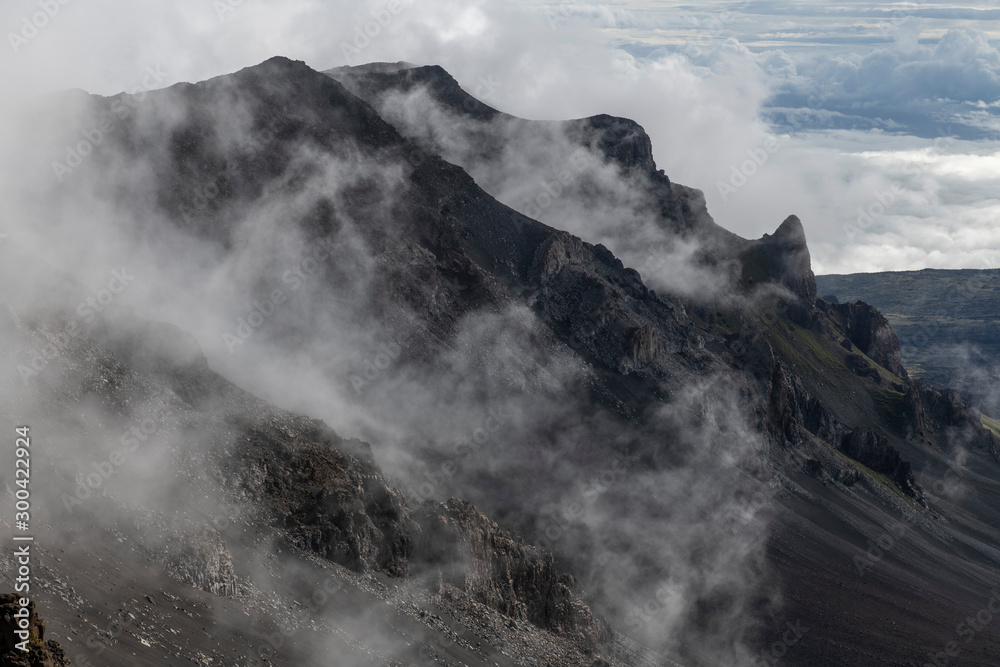 Mist and Clouds in Haleakala Crater, Maui Mist and Clouds in Haleakala Crater, Maui