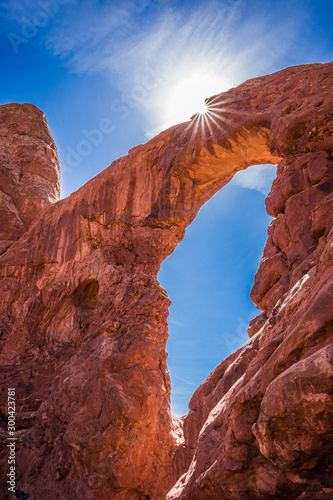 South Window Arch with sunstar, Arches National Park, Utah © Ben