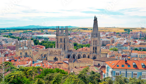 City of Burgos in the north of Spain in a cloudy day