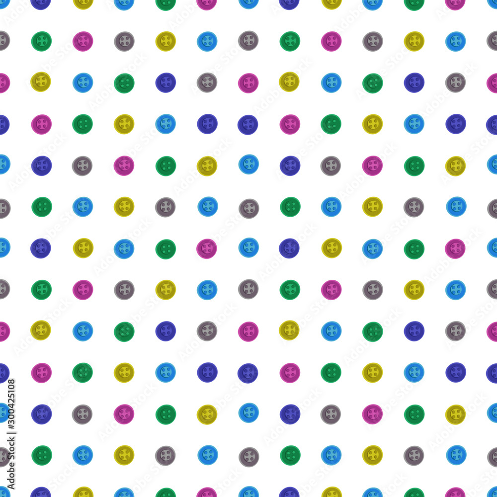 Unobtrusive seamless pattern with small buttons of different color. Good to decorate workshop or children`s room. Unobtrusive seamless pattern with small buttons of different color. Good to decorate workshop or children`s room.