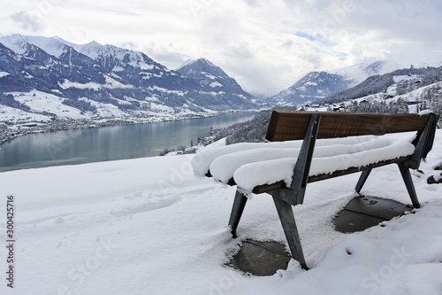 bench in the mountains