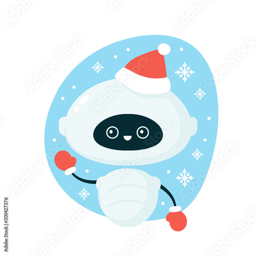 Cute smiling robot, bot with 404 error