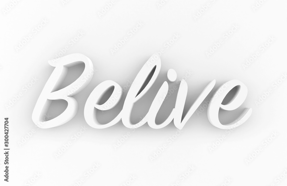 3D generated text isolated on white background - Belive 3D generated text isolated on white background - Belive