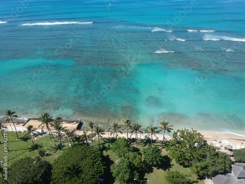 Aerial view of the beach Waikiki 