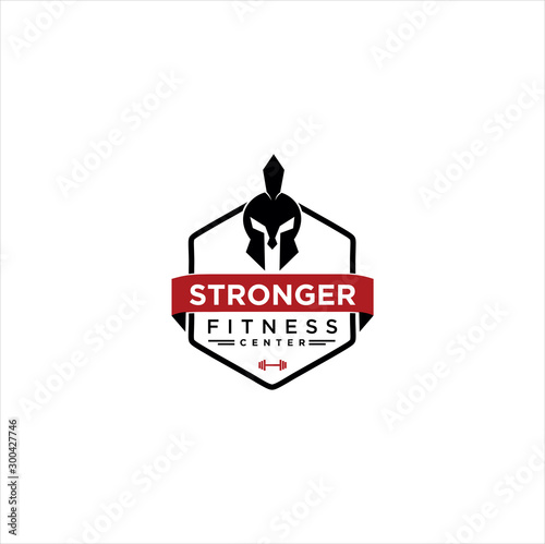 Spartan Fitness Logo Design . Gym SpartanLogo Vector . Fitness Logo . Bodybuilding Logo design inspiration . Ironclad Logo . warrior logo. photo