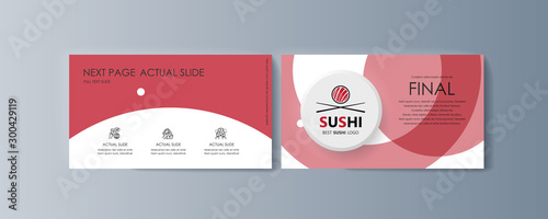 Set of brochures Sushi for marketing the promotion goods and services on market