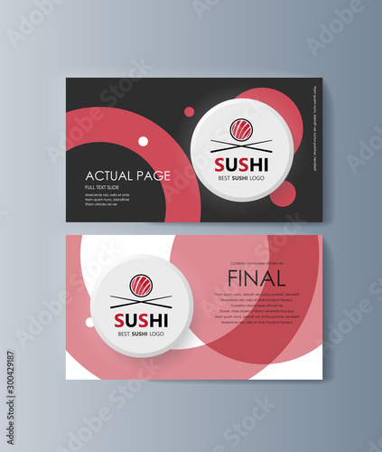 Set of brochures Sushi for marketing the promotion goods and services on market