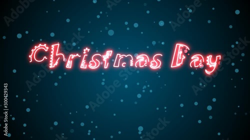 Christmas text on the background of bokeh. Video clip.