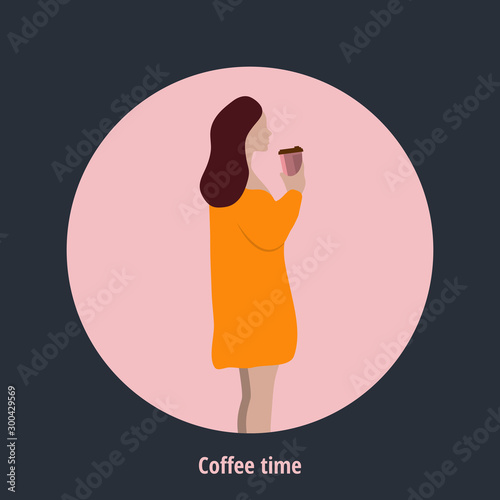 Coffee excellent drink always. Cool design. Colorful illustration