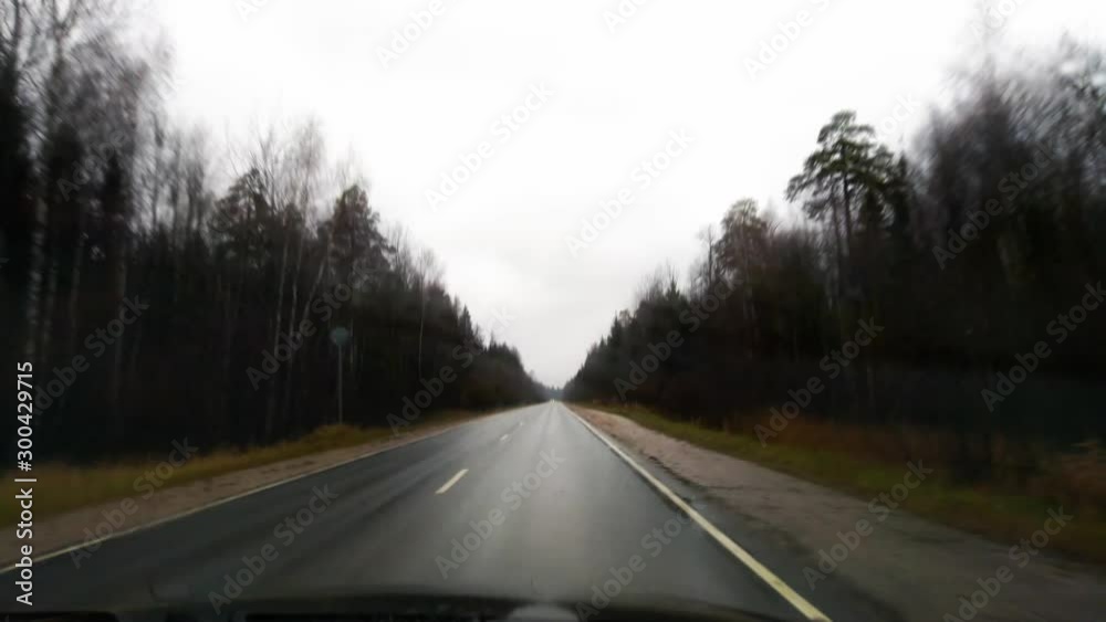 travel by car.car ride on a deserted road on an autumn day.first-person view.Video footage taken from the driver's cab. travel by car.car ride on a deserted road on an autumn day.first-person view.Video footage taken from the driver's cab.