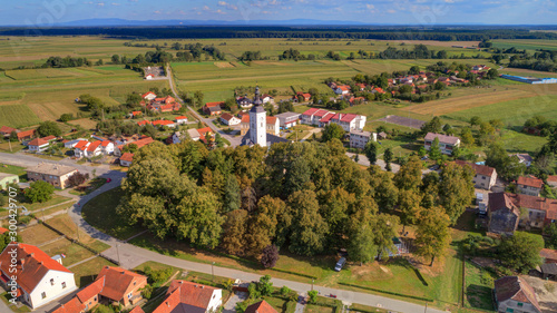 Village Nova Rača from above (Municipality of Nova Rača, Bjelovar Bilogora County, Croatia)