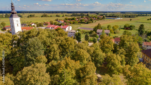 Village Nova Rača from above (Municipality of Nova Rača, Bjelovar Bilogora County, Croatia) photo