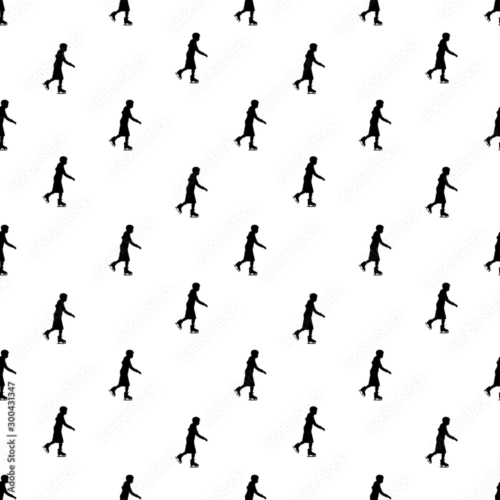 Skating Motif Graphic Silhouette Seamless Pattern Skating Motif Graphic Silhouette Seamless Pattern