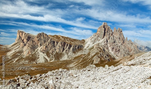 Canvas Print Cima Ambrizzola and Croda da Lago, italien dolomites