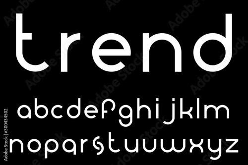 The original minimalist font of the English alphabet in lowercase