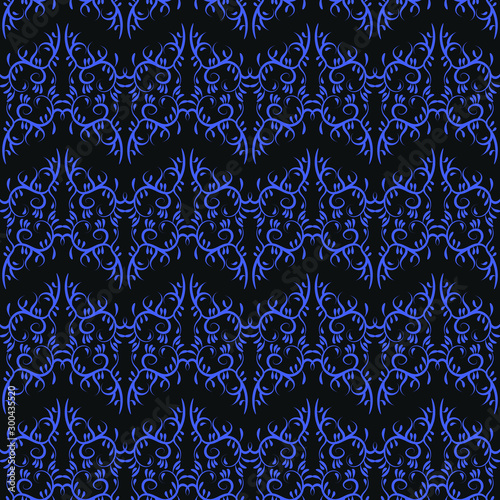 Seamless classic ornamental vintage dark pattern repeat old style endless background