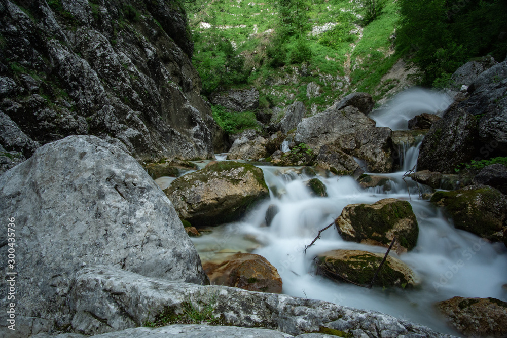 River Hammersbach flowing through alpine valley