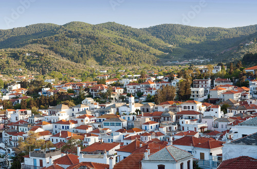 Panoramic view of old town on Skopelos Island, Northen Sporades, Greece © Zzvet