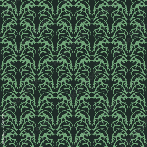 Seamless abstract vintage ornaments dark pattern repeat classic endless background