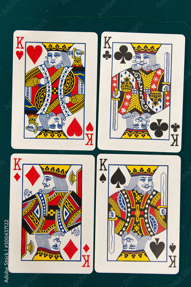 combination of four different play cards