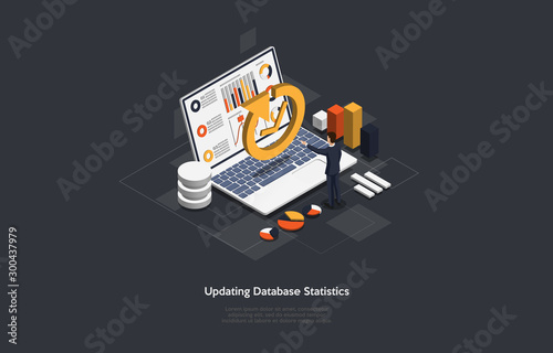 Isometric update database statistics. Workflow and business management.